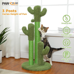 PAWZ Road cactus-scratcher-green-sisal-poles shows natural scratch texture