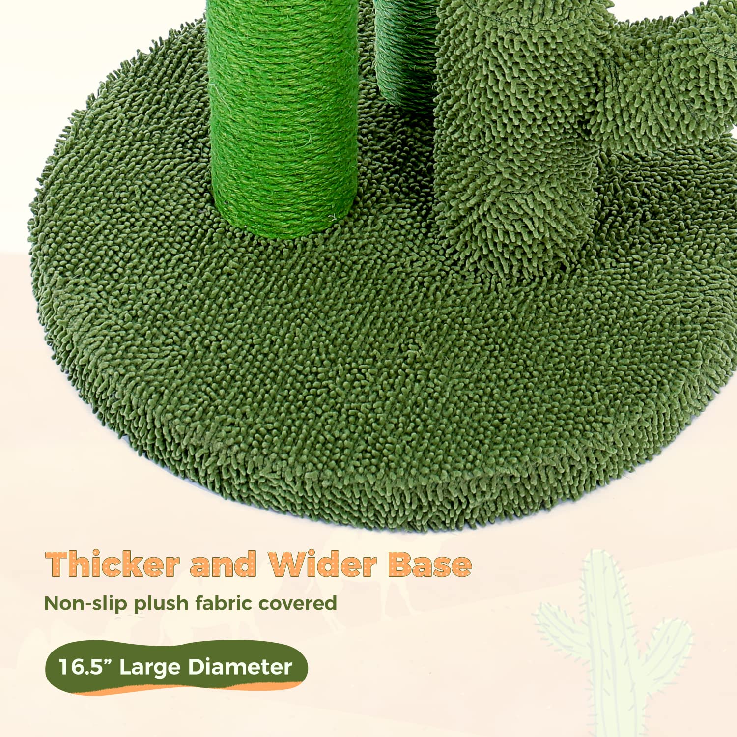 PAWZ Road cactus scratcher side view shows stylish, space-saving design.