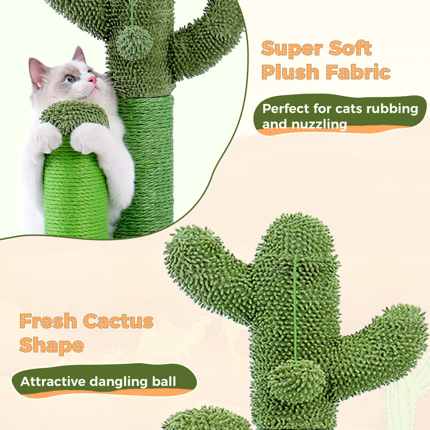 PAWZ Road cactus scratcher sisal invites satisfying claws and daily play.