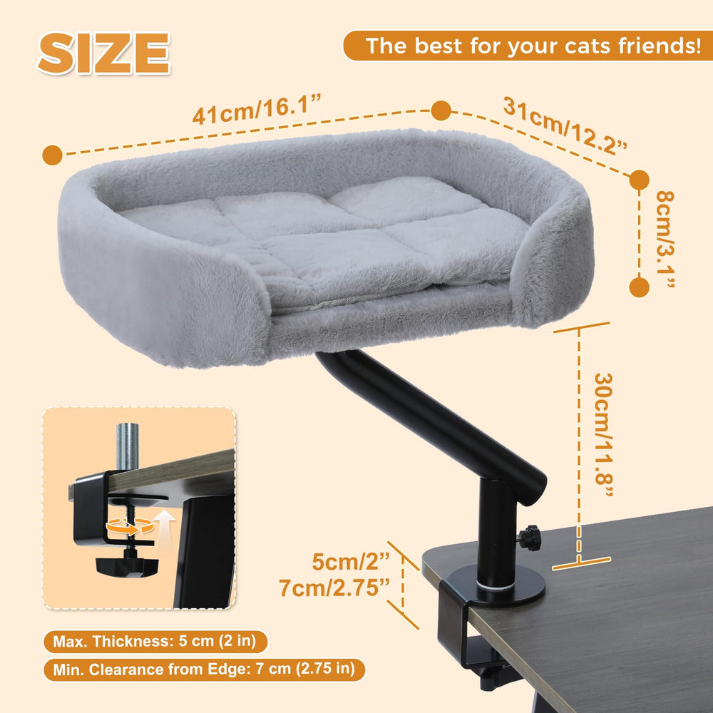 PAWZ Road cat desk bed 360-rotation demonstrates flexible positioning for quick access.