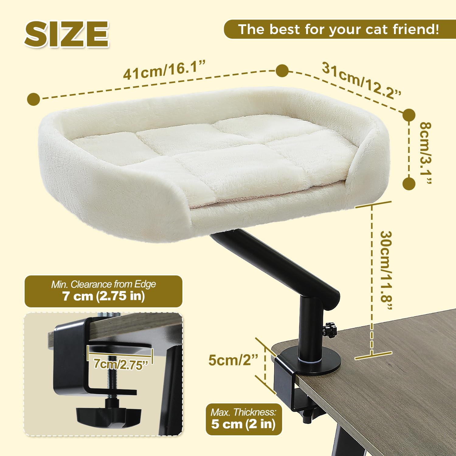 PAWZ Road cat desk bed 360-degree rotation enables flexible, easy access for your cat.
