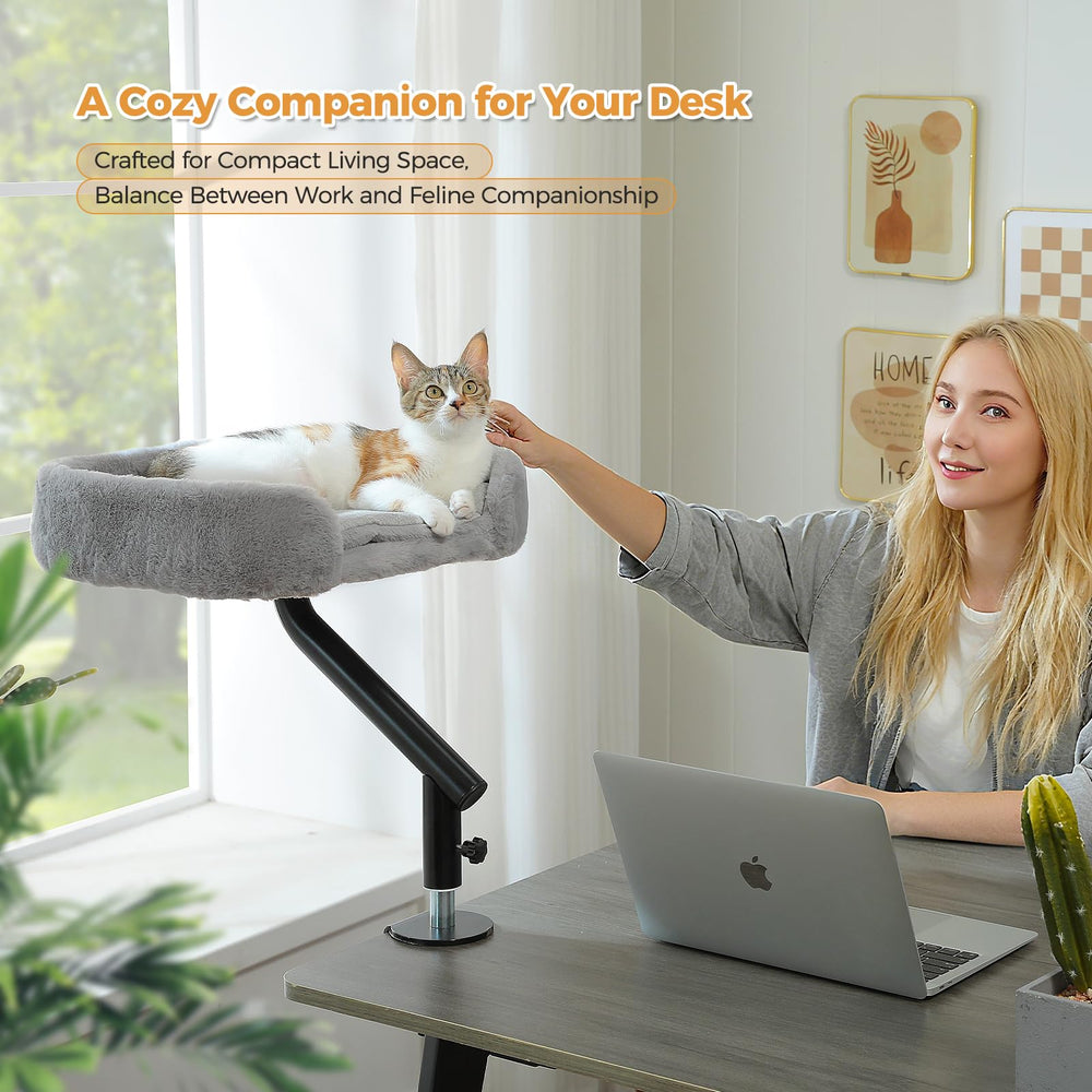PAWZ Road cat desk bed gray-design blends with home or office decor.
