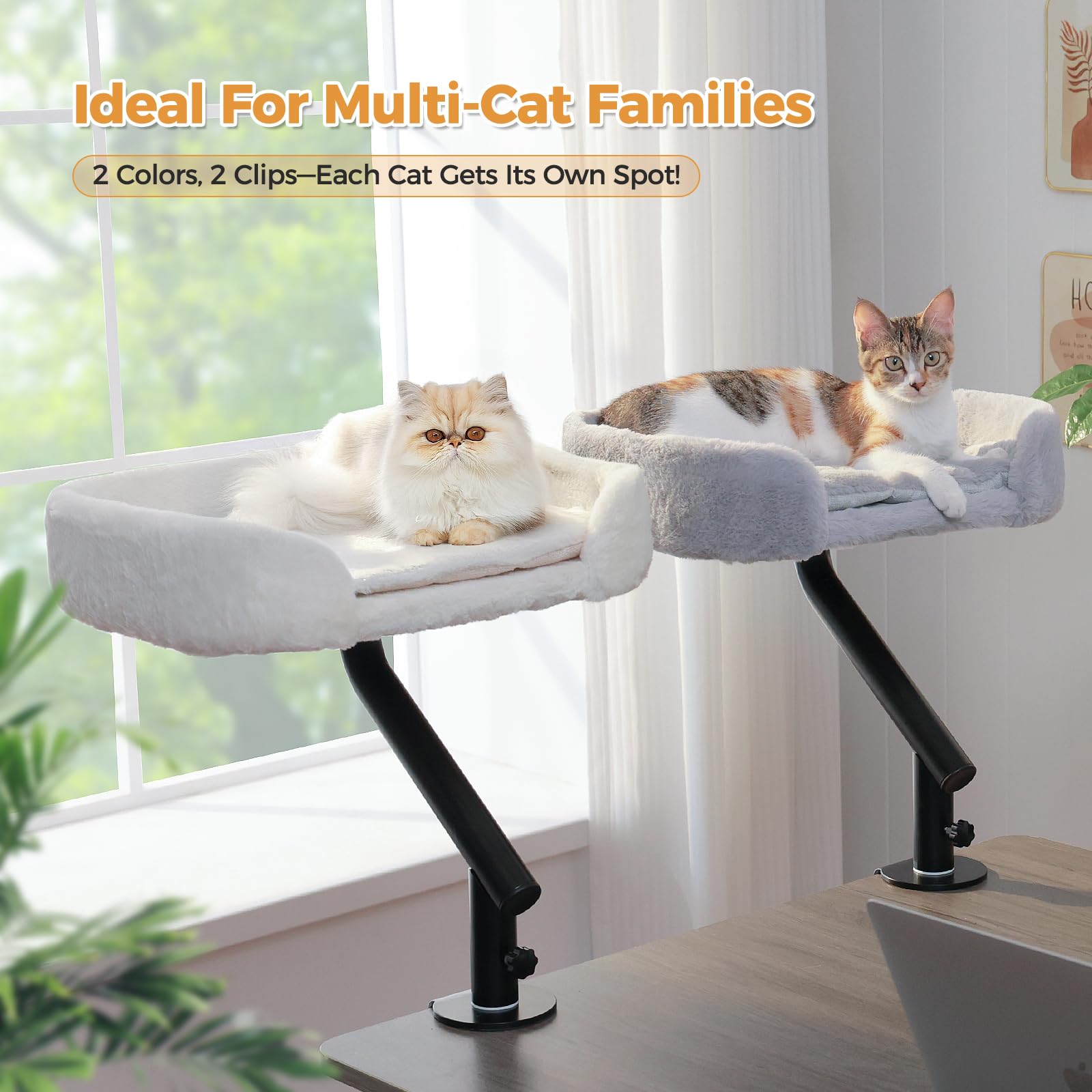 PAWZ Road cat desk bed on-desk setup highlights elevated lounging while you work.