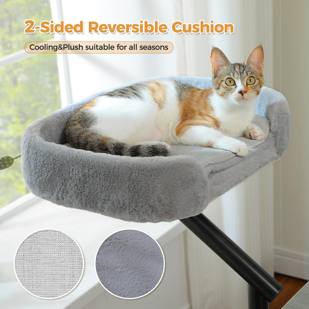 PAWZ Road cat desk bed plush-edges offer cushioned support around resting area.