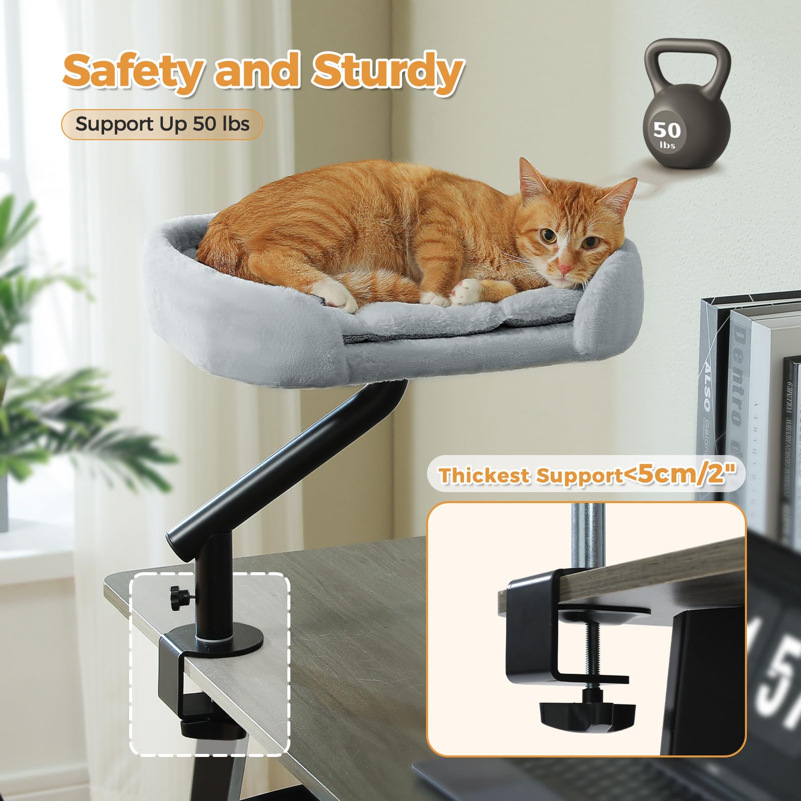 PAWZ Road cat desk bed sturdy-metal-pole delivers durable, stable support.