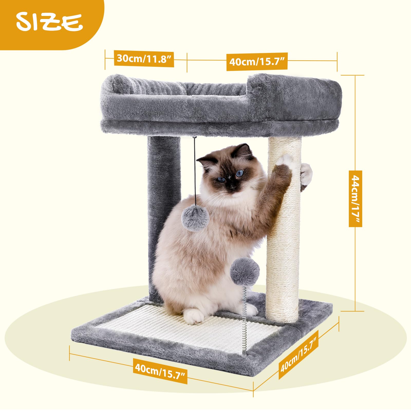 PAWZ Road cat scratching post bed removable top bed for versatile setup