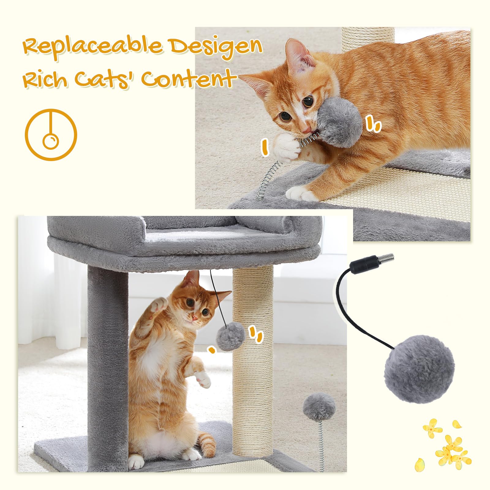 PAWZ Road cat scratching post bed soft carpet with sisal for safe scratching