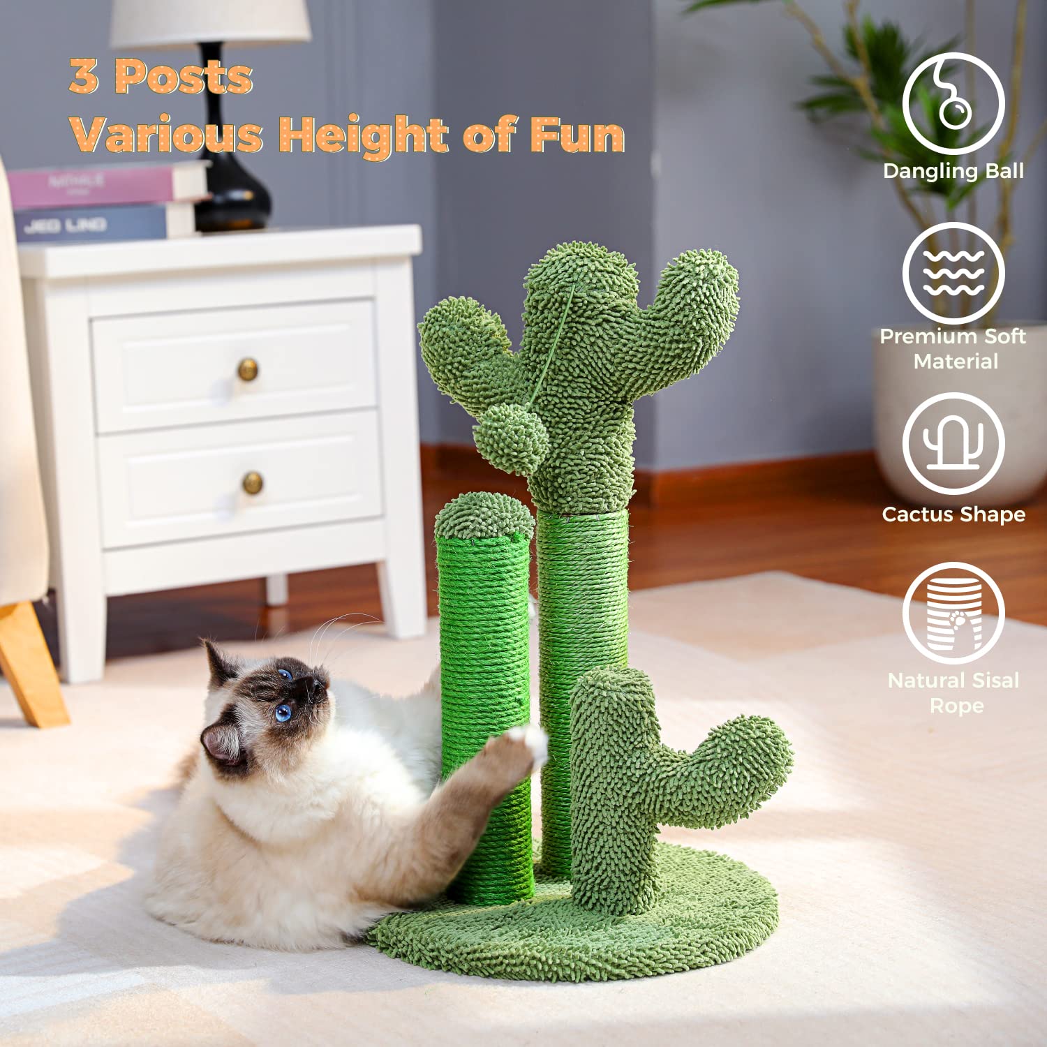 PAWZ Road cactus soft carpet top for paw-friendly climbs