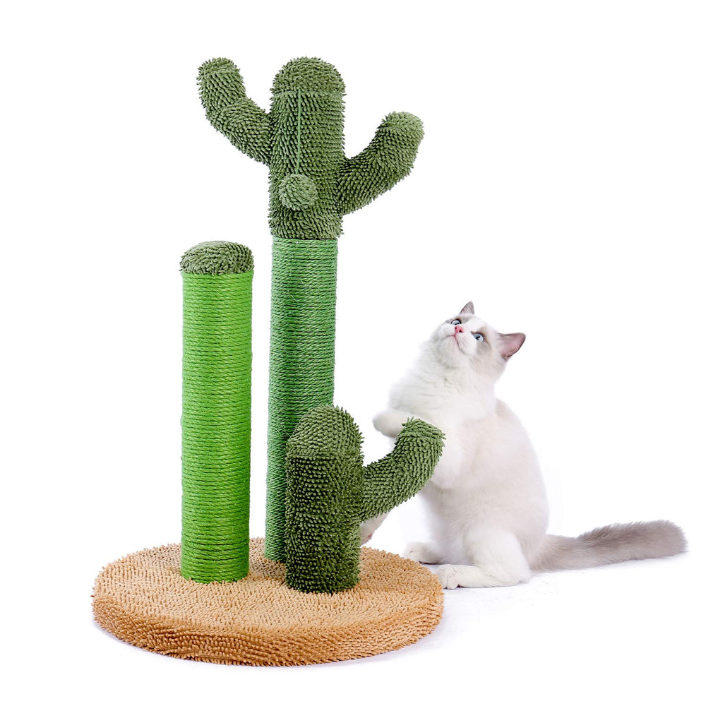 PAWZ Road cat scratching post cactus three-poles promotes stress relief and playful scratching.