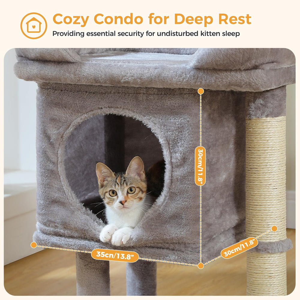 PAWZ Road gray cat tree blends with décor while offering multi-level fun.