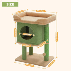 PAWZ Road cat tree private condo provides a cozy hideaway.