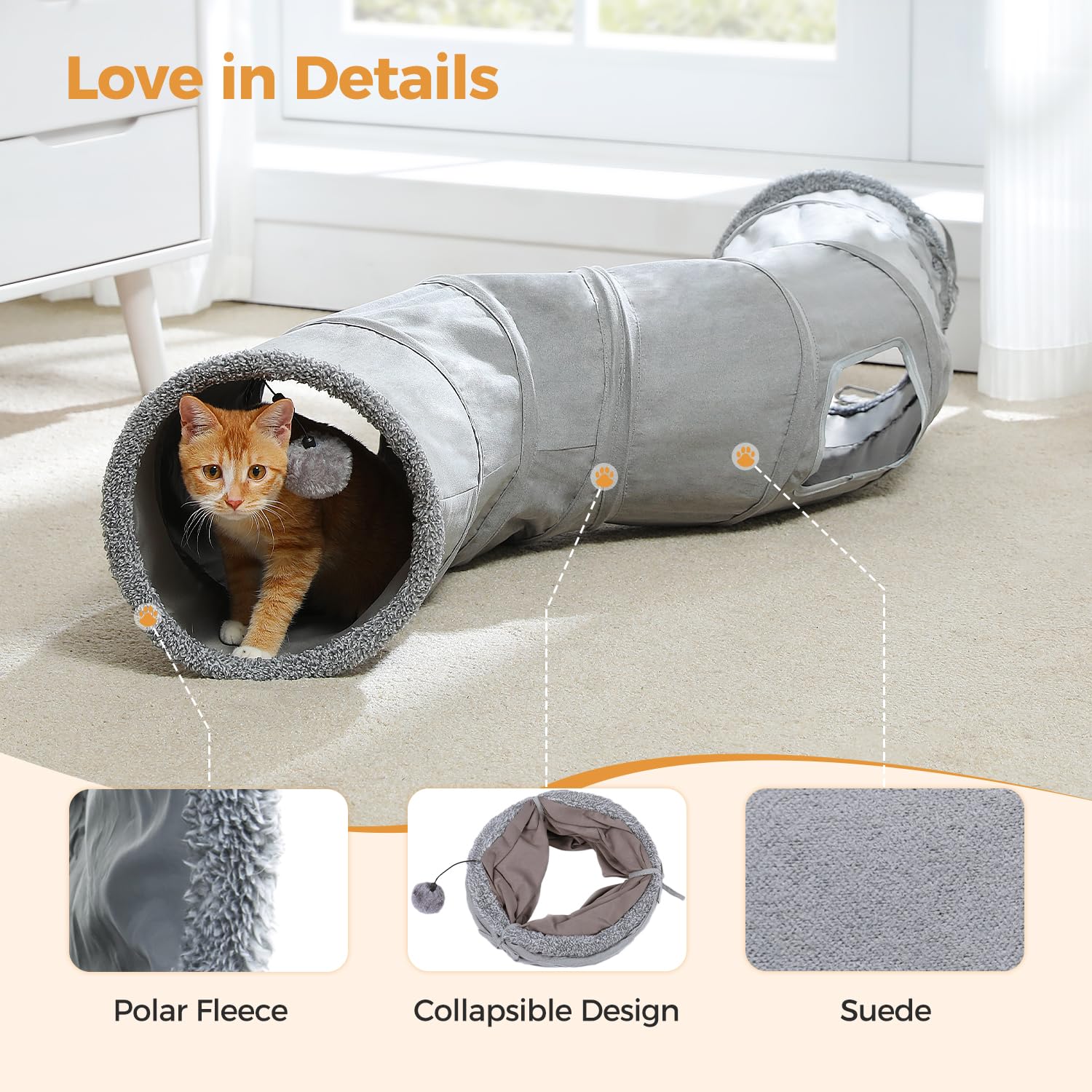 PAWZ Road cat tunnel hanging ball adds interactive batting fun