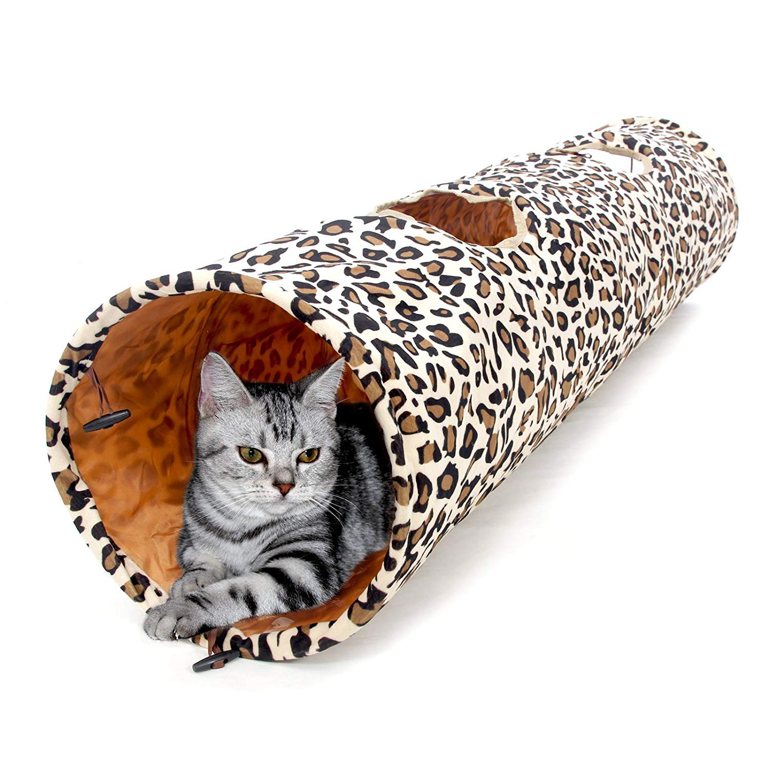 PAWZ Road XL cat tunnel assembled full view supports spacious play for large cats
