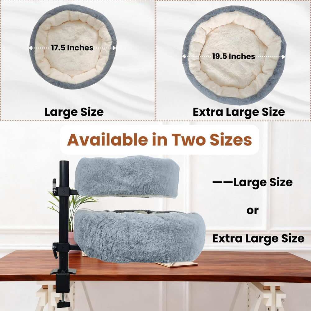 Pawzentic 19-5-inch diameter cat bed shows space for large cats or two small cats.