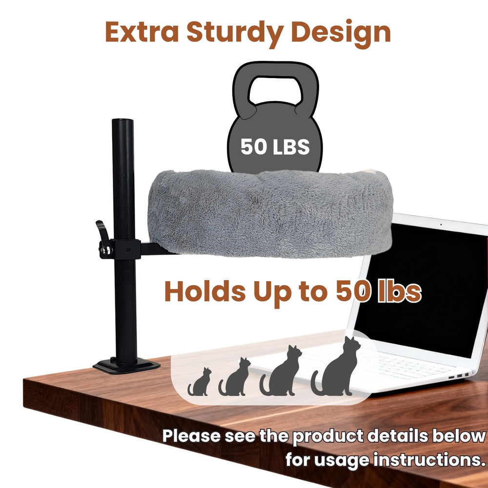 Pawzentic home-use setup shows cozy desk bed integrated into a workspace.