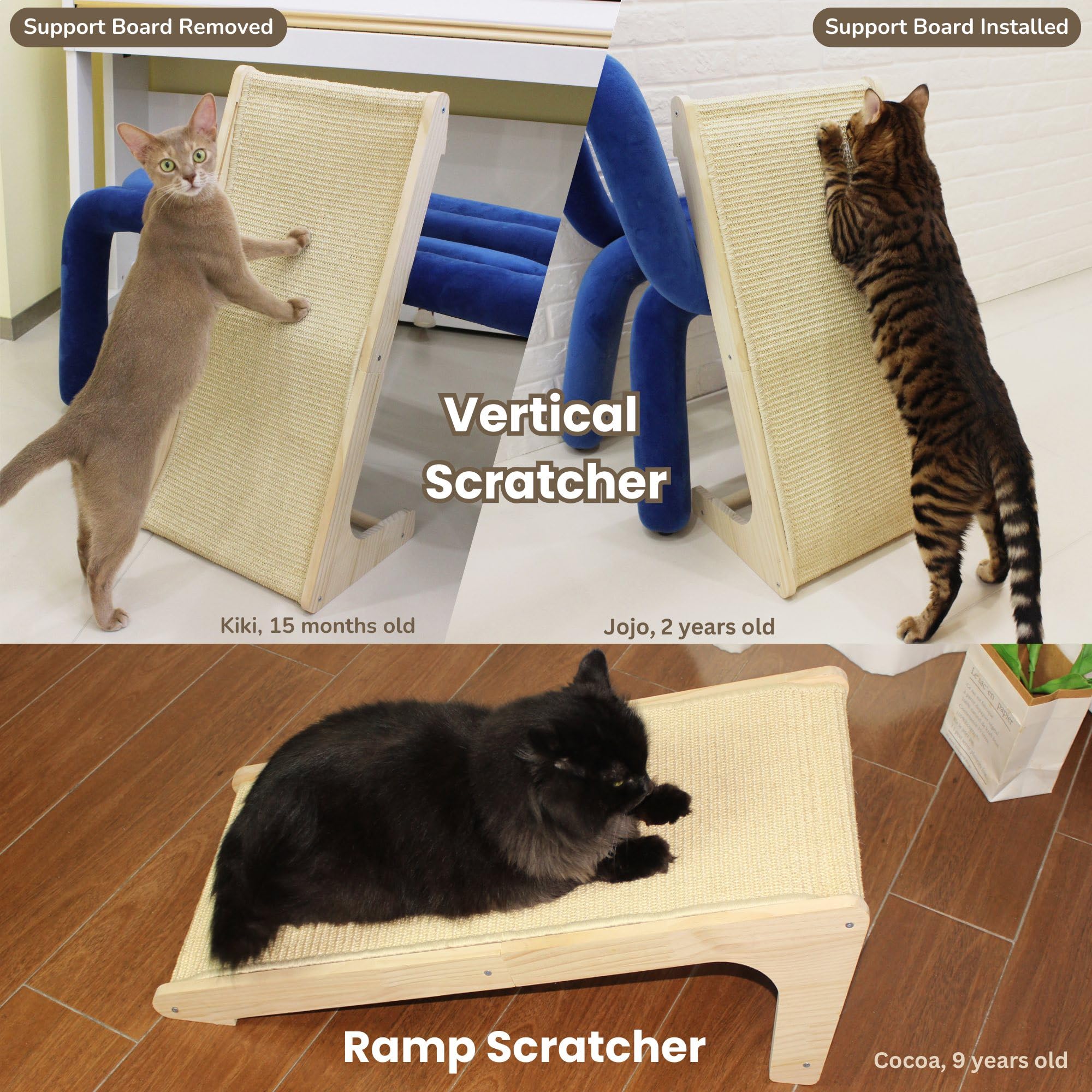 Pawzentic natural New Zealand pine and sisal—eco-friendly materials for durable indoor use.