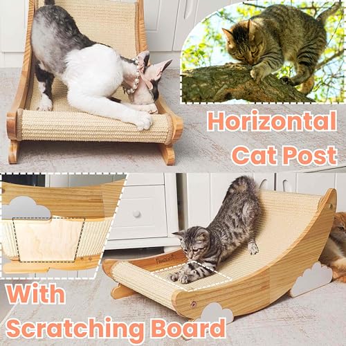 Pawzentic wooden lounger assembly offers sturdy cat nap platform with natural wood finish.