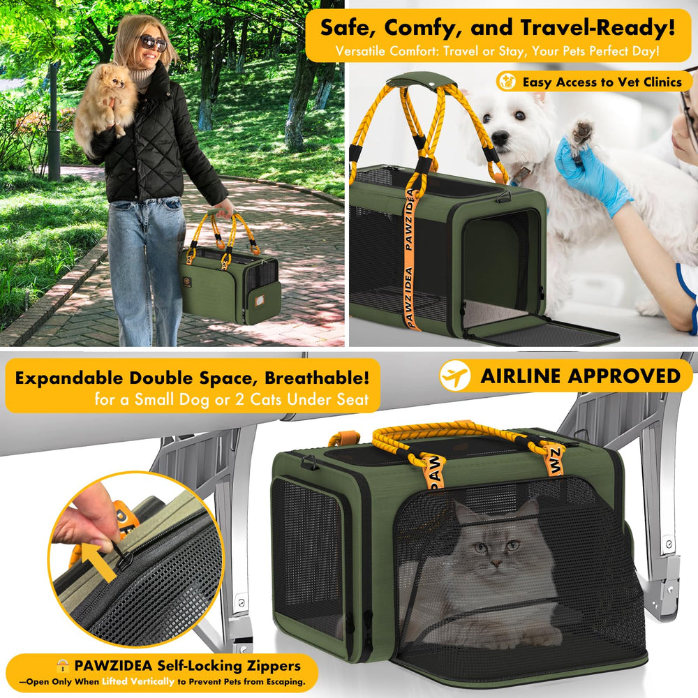 PAWZIDEA breathable mesh design improves airflow for calmer travel.
