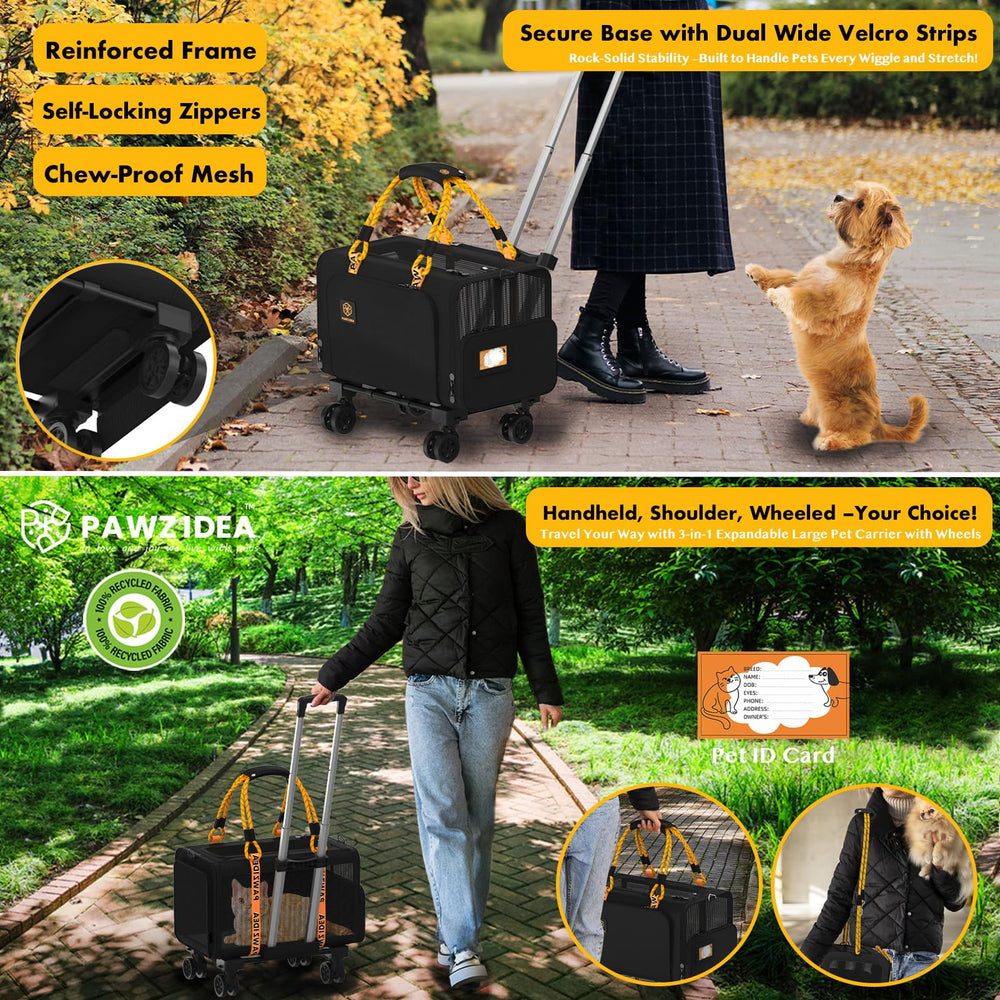 PAWZIDEA breathable mesh-ventilation promotes pet comfort with airflow during trips.