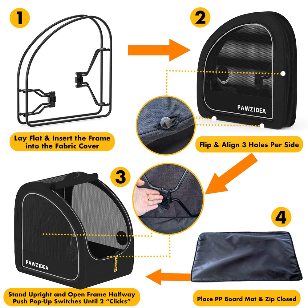 PAWZIDEA chew-proof-mesh-sides depicting durable materials for home or car