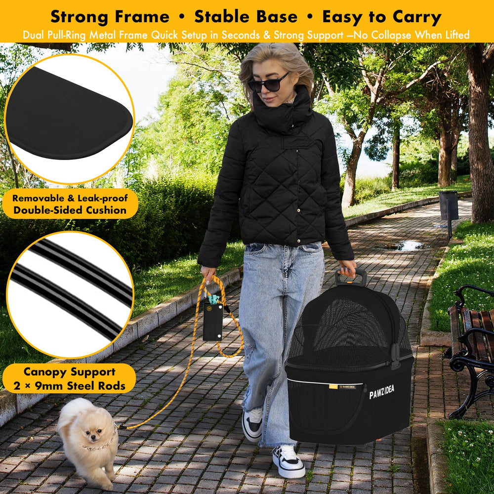 PAWZIDEA crate folded flat for compact storage and quick setup.