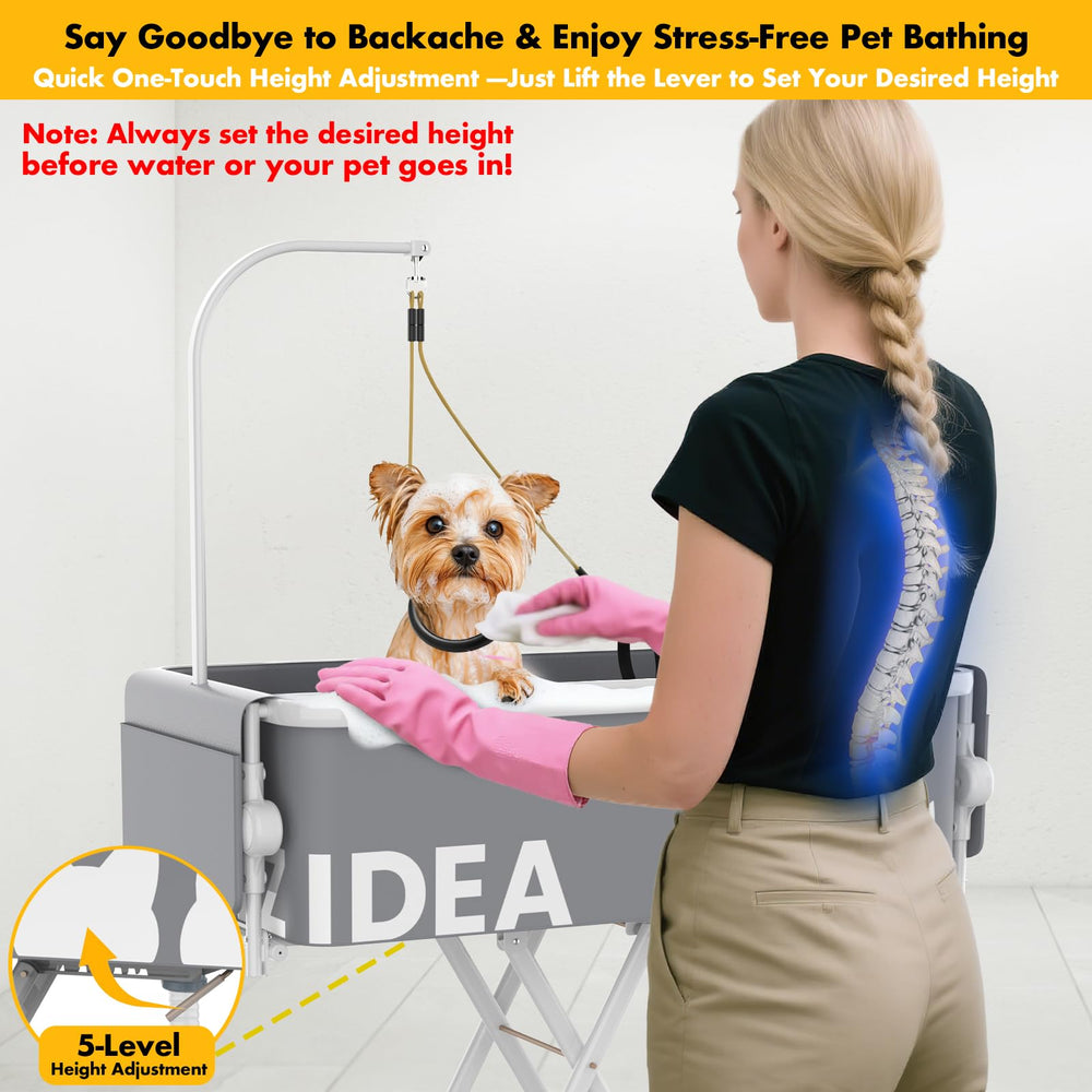 PAWZIDEA detachable grooming arm enables easy quick-positioning during grooming