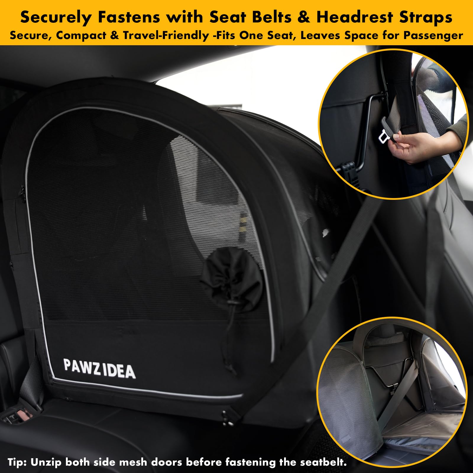 PAWZIDEA dog-access-feeding-window emphasizing multiple entry points and convenient feeding