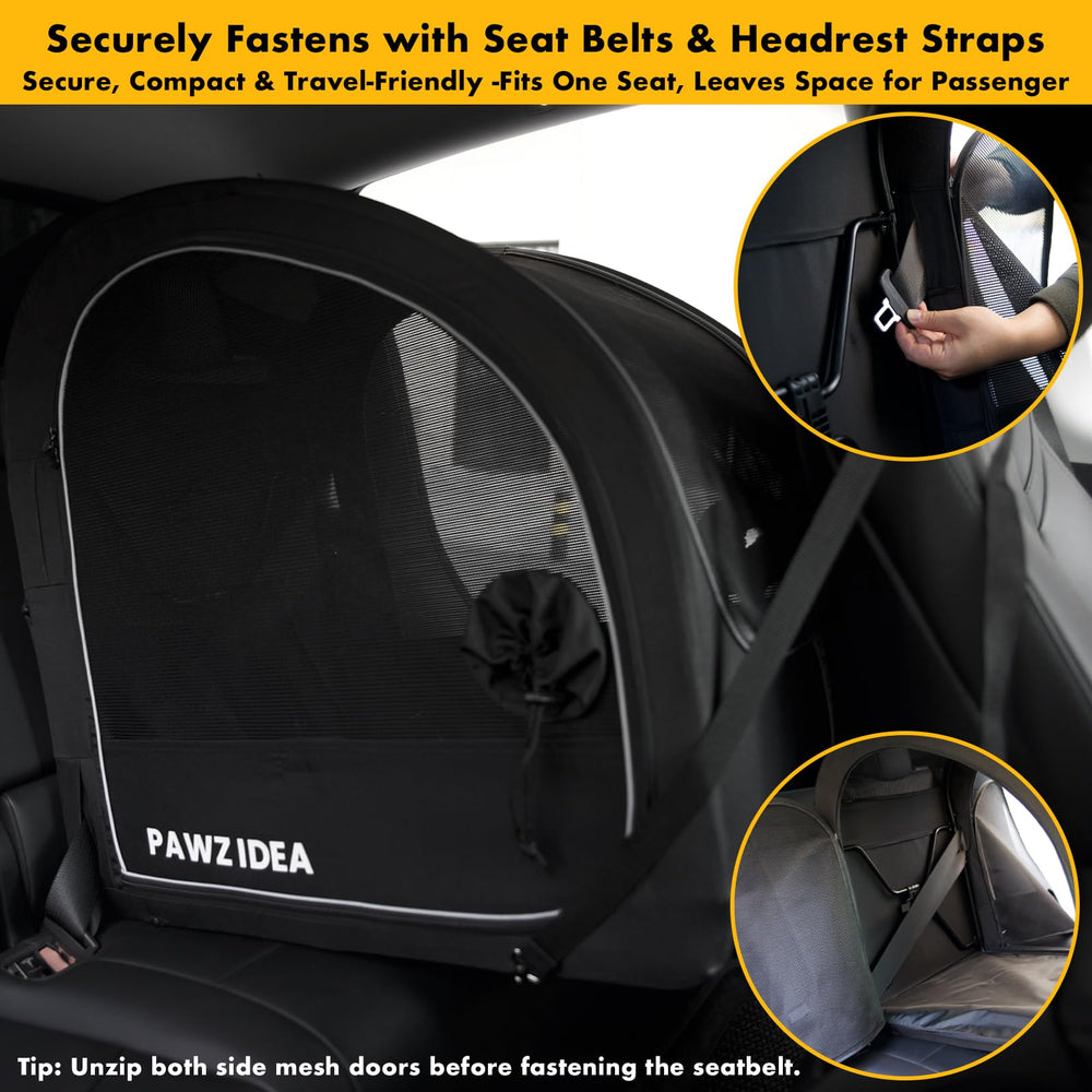PAWZIDEA dog-access-feeding-window emphasizing multiple entry points and convenient feeding
