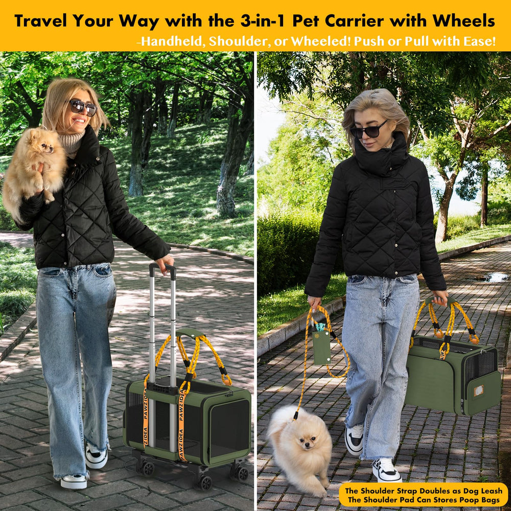 PAWZIDEA expandable carrier folded flat for compact storage