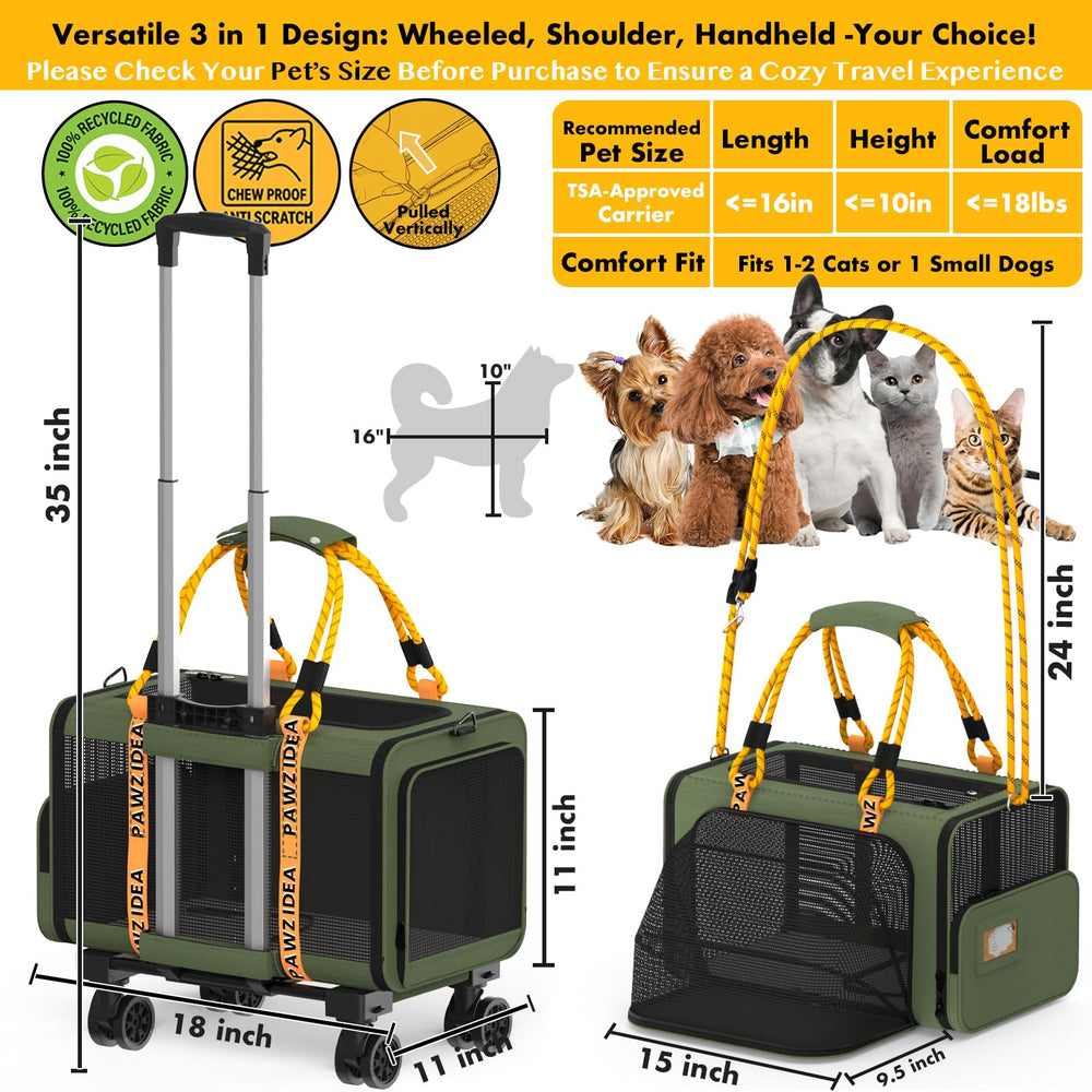 PAWZIDEA expandable carrier side vent with breathable mesh for airflow