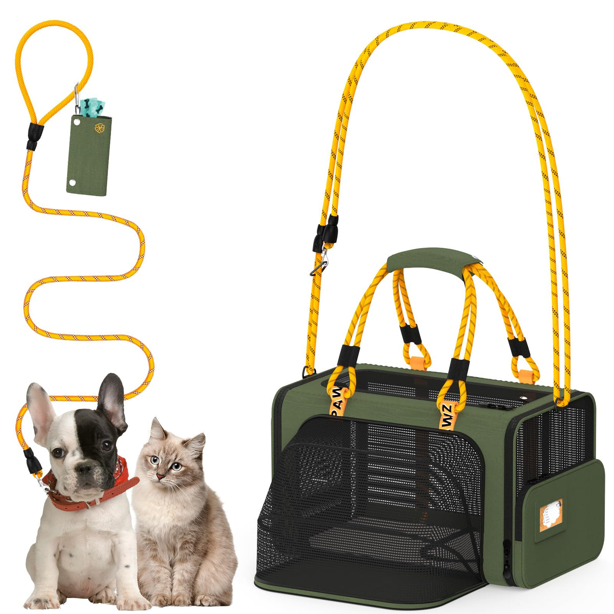 PAWZIDEA expandable pet carrier under-seat expands space for comfortable airline travel
