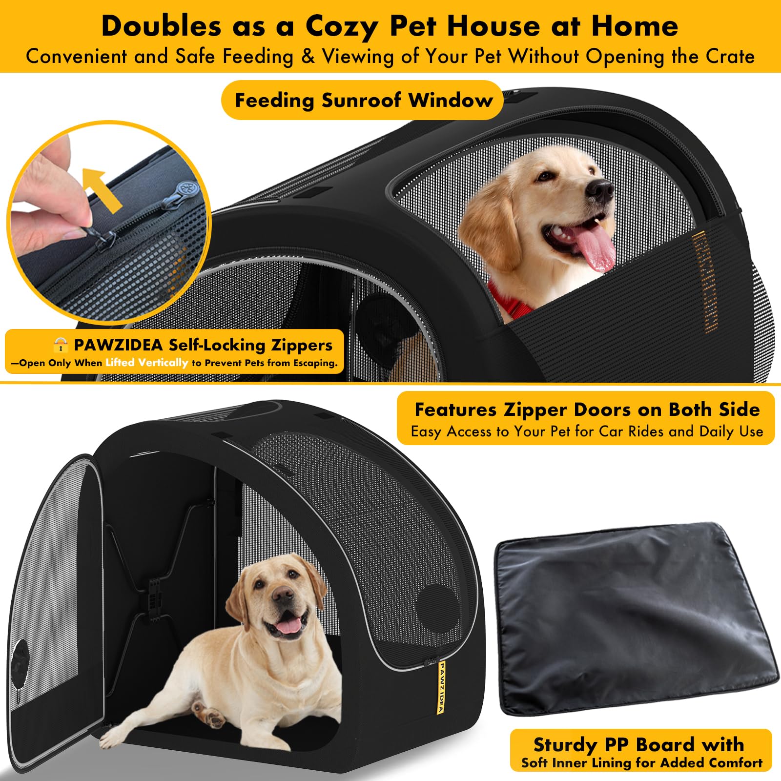 PAWZIDEA fold-flat-storage illustrating ultracompact size when not in use