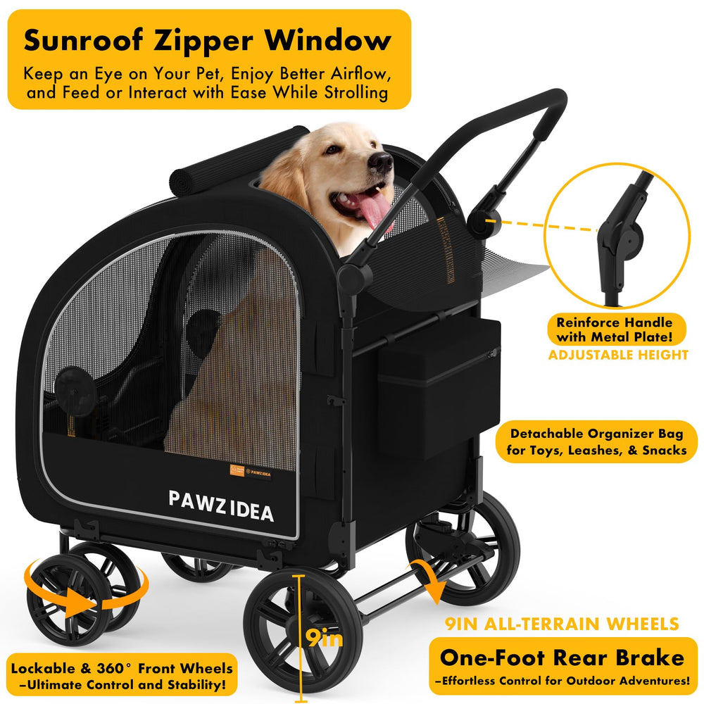 PAWZIDEA foldable space-saving design simplifies storage at home or in car