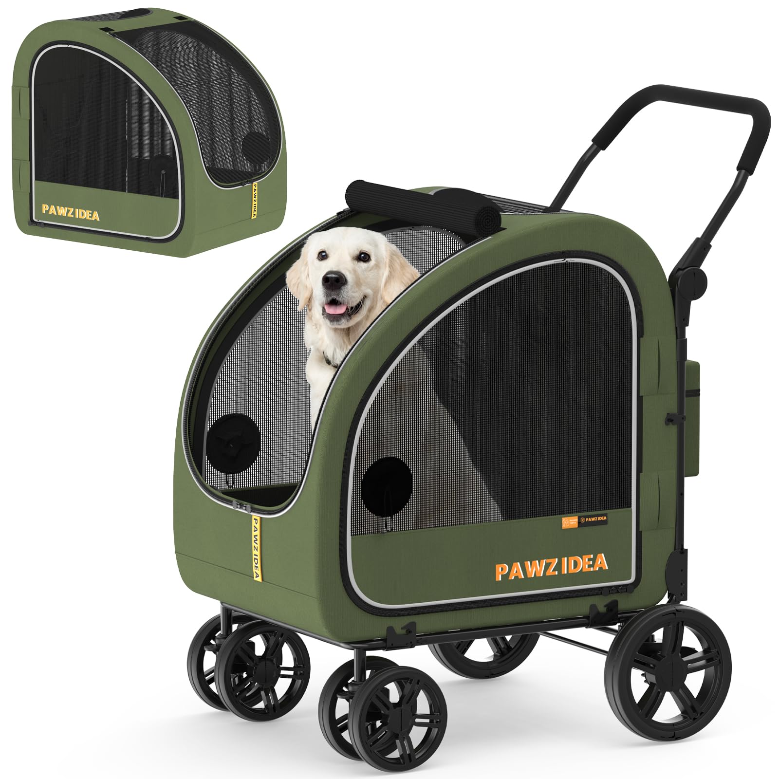 PAWZIDEA large dog stroller frame for quick assembly and on-the-go travel.