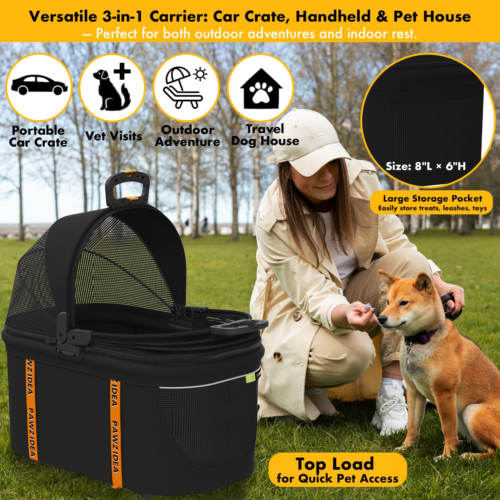 PAWZIDEA lightweight 10 lb frame folds quickly for storage.