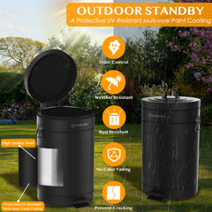 PAWZIDEA metal outdoor bin with UV coating resists rust and fading.