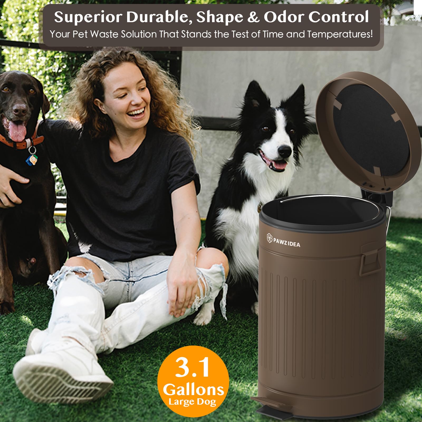 PAWZIDEA durable metal construction stays stable outdoors against heat and weather.