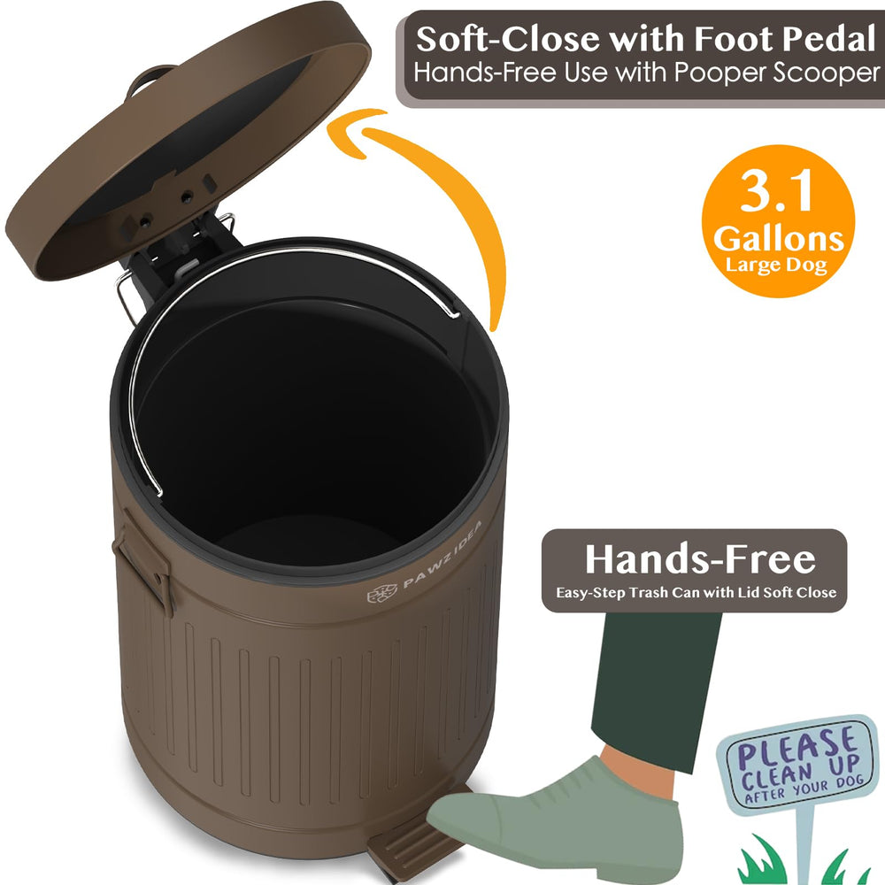 PAWZIDEA outdoor waste bin supports easy monthly filter refresh for fresher surroundings.