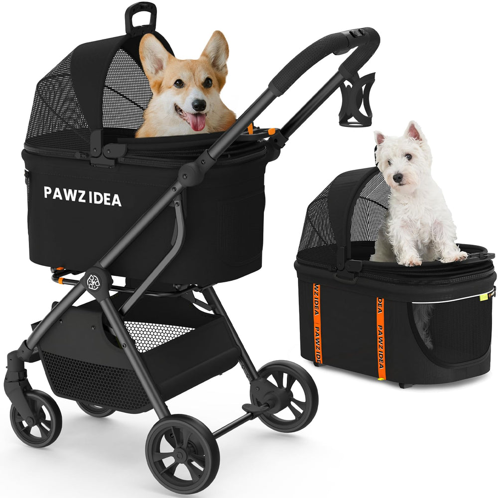 PAWZIDEA Pet Stroller exterior with 4-in-1 travel system for versatile pet transport.