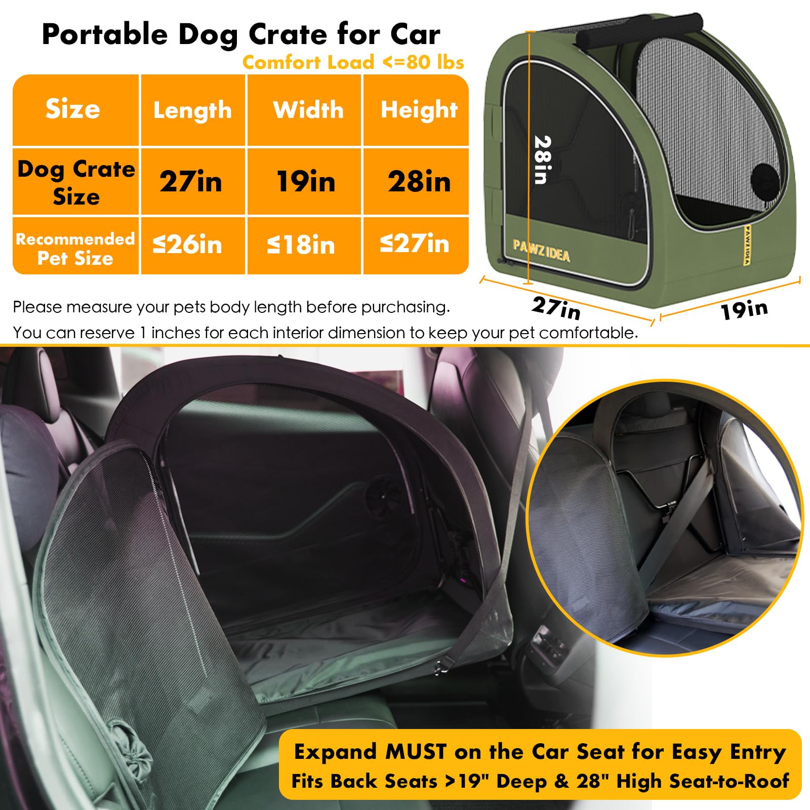 PAWZIDEA portable dog crate side-doors enable easy access