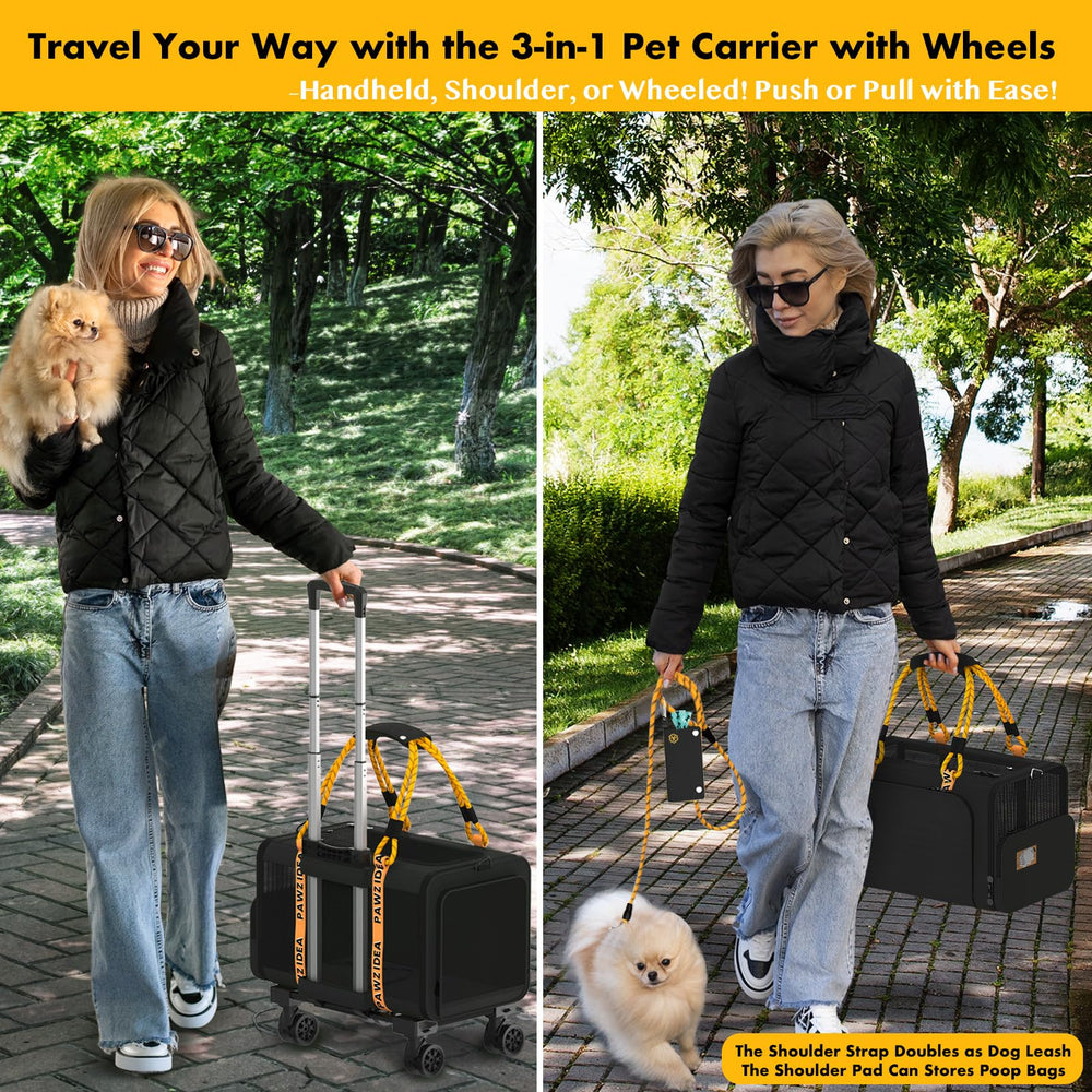PAWZIDEA safety-leash-clip carrier helps secure pets during car rides and vet visits.