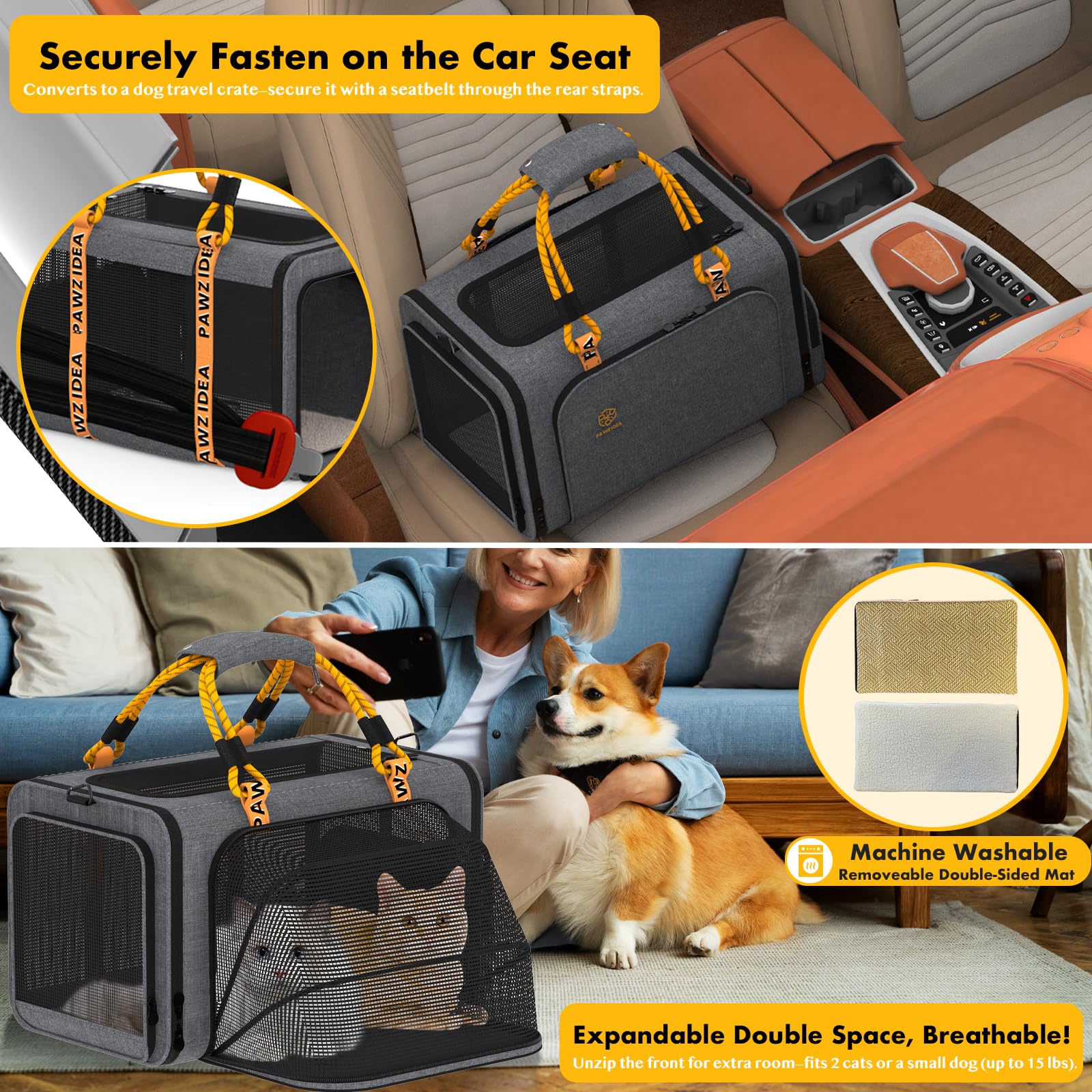 PAWZIDEA safety leash clip helps prevent escapes during handling