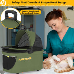 PAWZIDEA built-in safety tether inside crate for secure travel