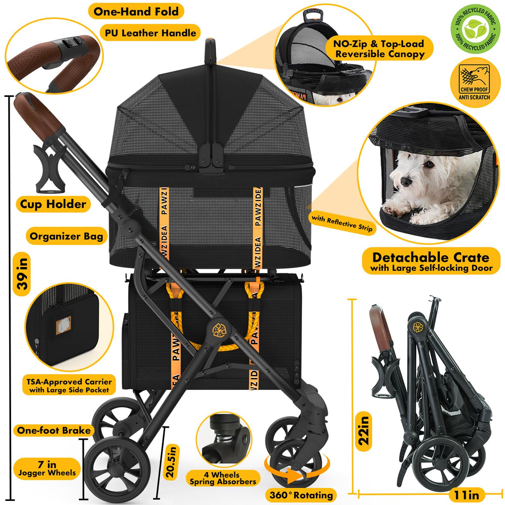 PAWZIDEA safety-tether-reflective-strips for secure car rides and visibility