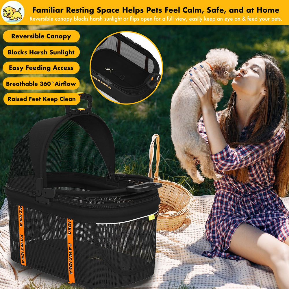 PAWZIDEA seatbelt-ready rear straps demonstrate stable travel on the go.