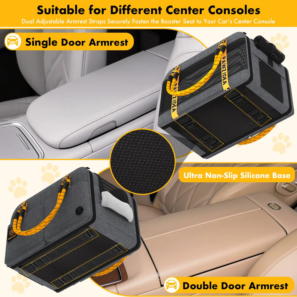 PAWZIDEA secure straps and anti-slip base prevent movement during travel.