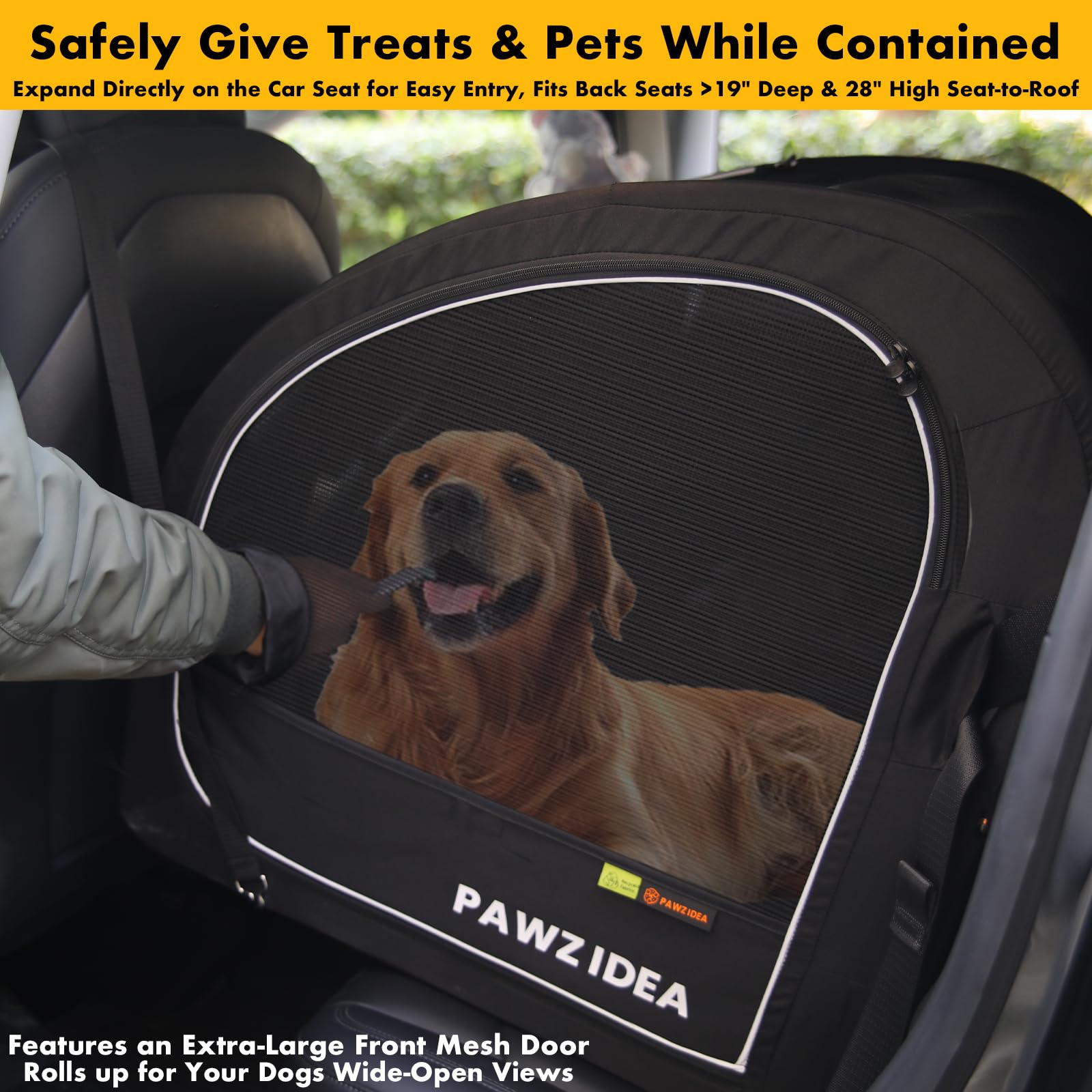 PAWZIDEA side feeding window with pockets for treats during strolls
