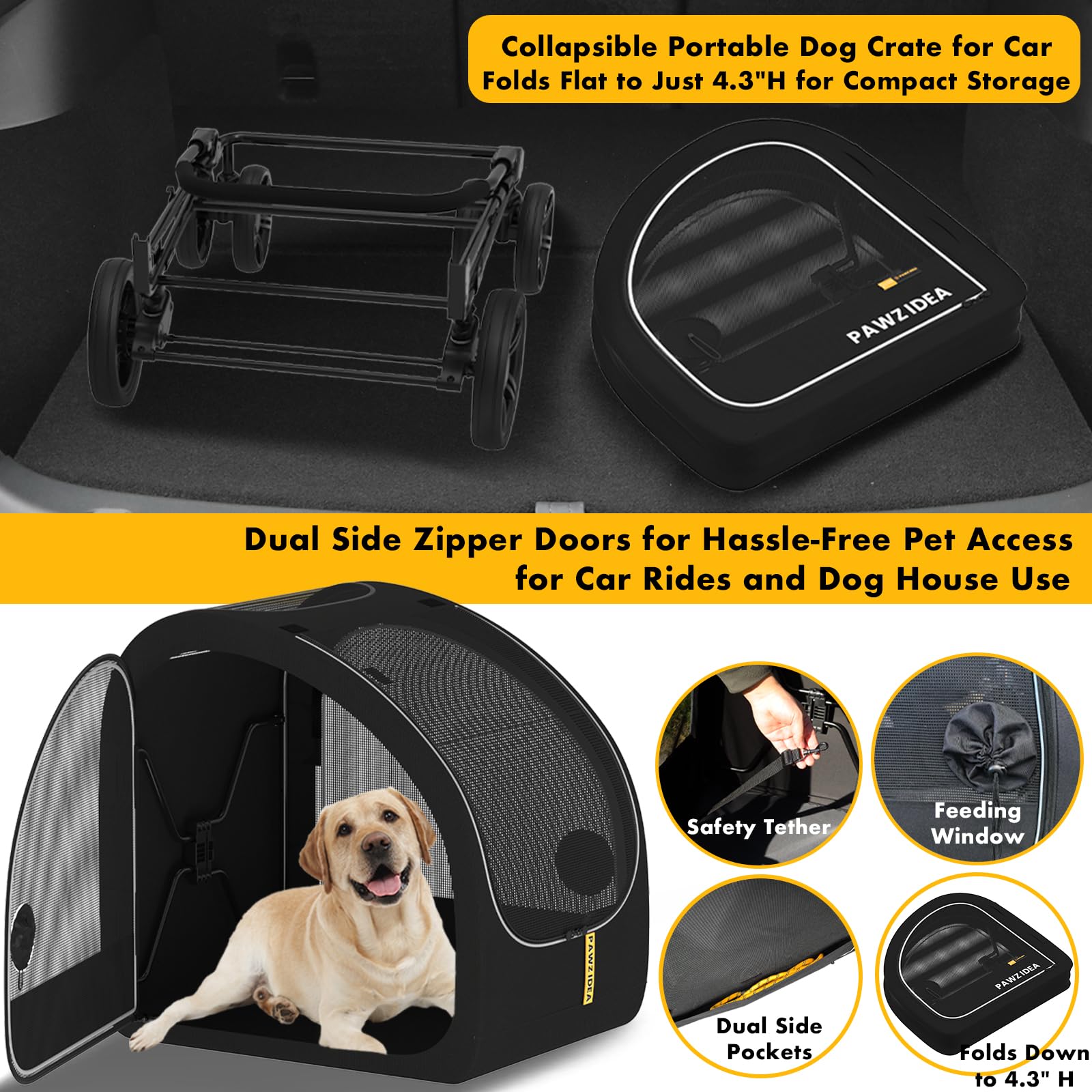PAWZIDEA storage organizer bag keeps toys and leashes organized