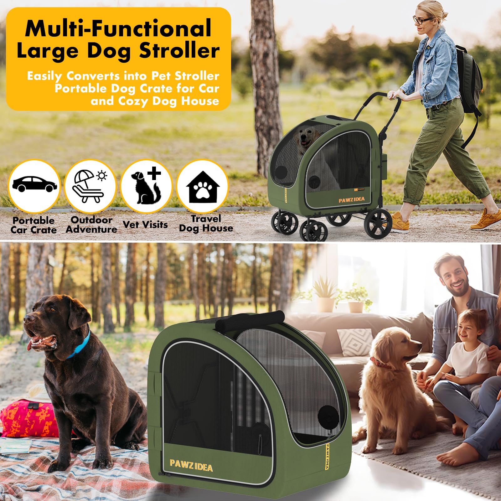 PAWZIDEA storage organizer keeps toys, treats, and leashes within reach.