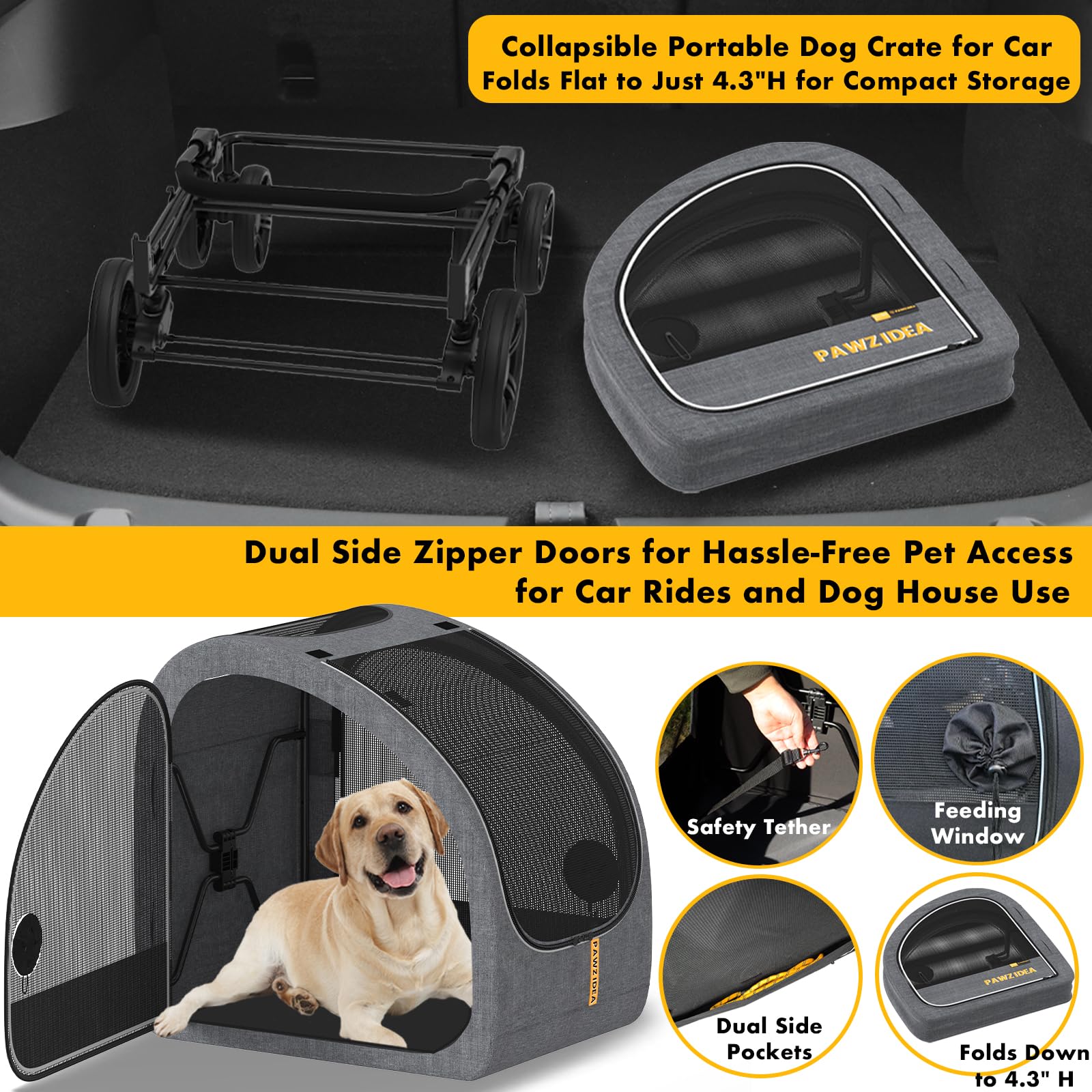 PAWZIDEA stroller adjustable handle enables comfortable pushing